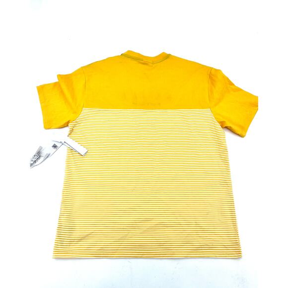GUESS Mens Summer Games Yellow Striped Short Sleeve Classic Fit T-Shirt Small - Picture 5 of 5